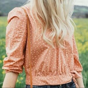 Madewell Coral Star Print Blouse